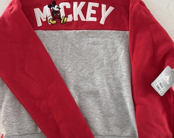 RARE Disney Italia Italy Red Embroidered Mickey Mouse Crew Neck Sweater - M, NWT