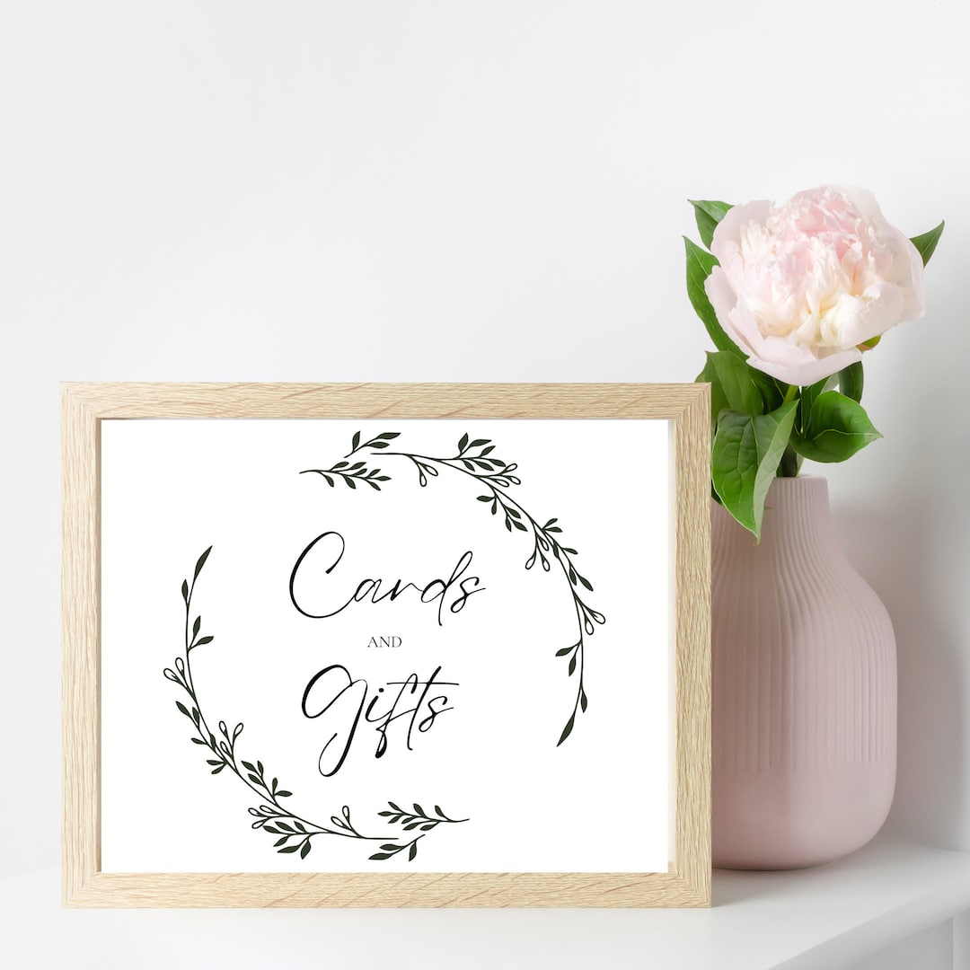 Greenery Wedding Cards & Gifts Sign | Minimalist Reception Decor ...