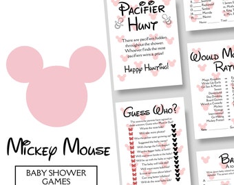 Mickey & Minnie Baby Shower Games Bundle | 7 Digital Printables for Disney-Themed Celebration | Digital Download  | DBS-106