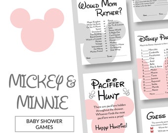 Mickey & Minnie Baby Shower Games Bundle| 7 Digital Printables for Disney-Themed Party Fun | Digital Download | MICKEY | DBS-104