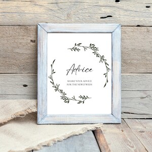 Placa e cartões de conselho de casamento elegantes e verdes | 8x10 imprimíveis | Download digital instantâneo para recém-casados | BBP-BGB 101