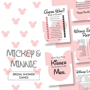 Disney-Inspired Mickey & Minnie Bridal Shower Games Bundle | 8 Digital Printables for Magical Celebration | Digital Download | MICKEY |