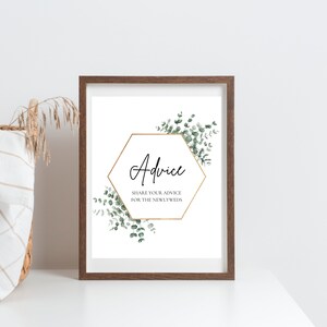 Placa de conselho de casamento de eucalipto com cartões | 8x10 e 3,5x5 para download para impressão para recém-casados | Download digital instantâneo | BBP-ETW 101