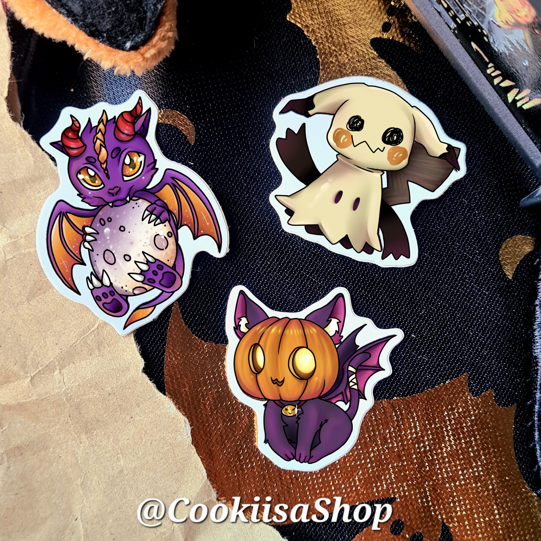 PACK Mimiqui / Dragoween / Chitrouille waterdichte HALLOWEEN STICKERS
