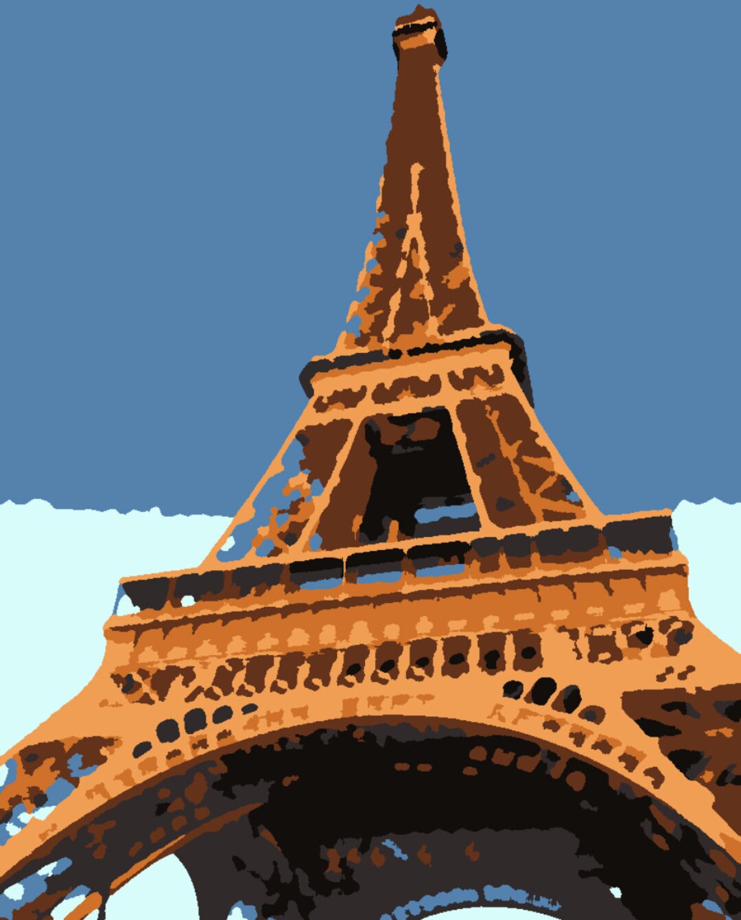 Eiffel Tower Paint BY Number Kit Etsy