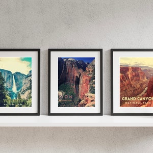 National Parks Series 1 Prints, Digital Download, Wall Art, Set of 9