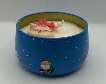 クリスマスの香りのキャンドル – 缶入りホリデーフェスティブラグジュアリーソイワックスクリスマスデコレーション