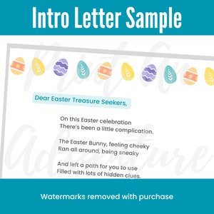 Printable Easter Treasure Hunt For Kids Indoor Easter Scavenger Hunt Clues Riddles image 2