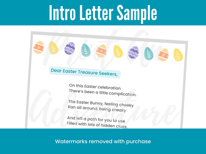 Printable Easter Treasure Hunt For Kids Indoor Easter Scavenger Hunt Clues Riddles image 2