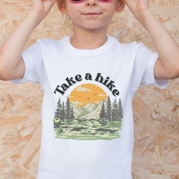 Kids Cotton Tee, Take a Hike T-shirt, Children's Tshirt, Child Back to School Top, Kid Hiking Shirt, Children Heavy Cotton Tee, Niece Nephew