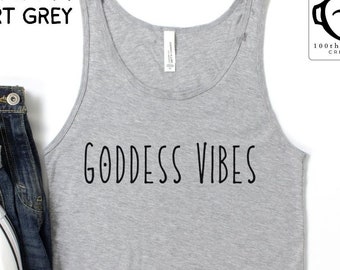 Unisex Tank Top, Goddess Vibes, Cotton Jersey Tank, Mens Yoga tank, Womens Plus Size Tank Top, Yoga Gift, Yogi Present