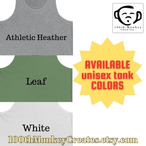 Mellow Monkey Yoga 2, Unisex Jersey Tank, Monkey Logo Tank Top, Mellow Monkey Yoga Tank Top image 2