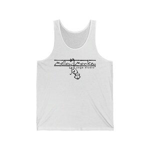 Mellow Monkey Yoga 2, Unisex Jersey Tank, Monkey Logo Tank Top, Mellow Monkey Yoga Tank Top image 5