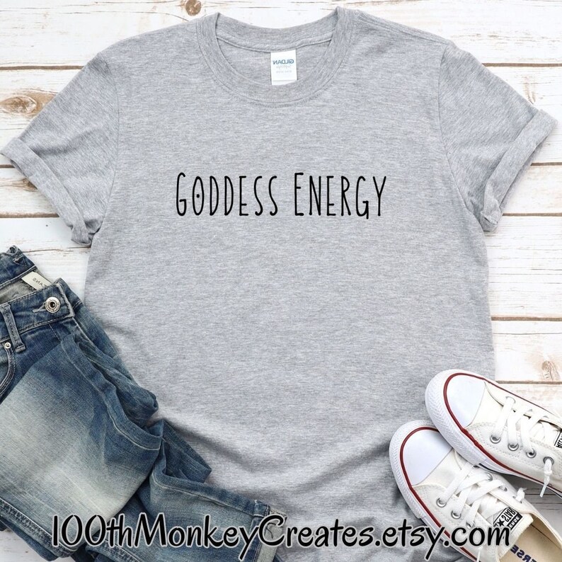 Goddess Energy T-Shirt, Unisex Softstyle T-Shirt, Goddess T-shirt, Goddess Energy, Mother's Day Gift, Yoga Meditation Present image 1