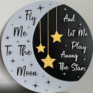 Fly Me To The Moon In Memory Wall Sign