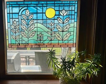 Von Frank lllloyd Wright inspirierte SVG & Illustrator Stained Glass Panel - Digital Download - Laser / CNC bereit