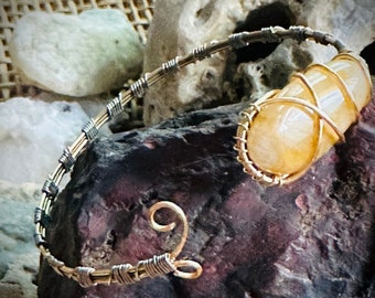 Yellow Quartz Cuff Bracelet