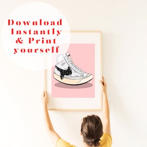 High Top Sneaker Blazer OG poster print pink
