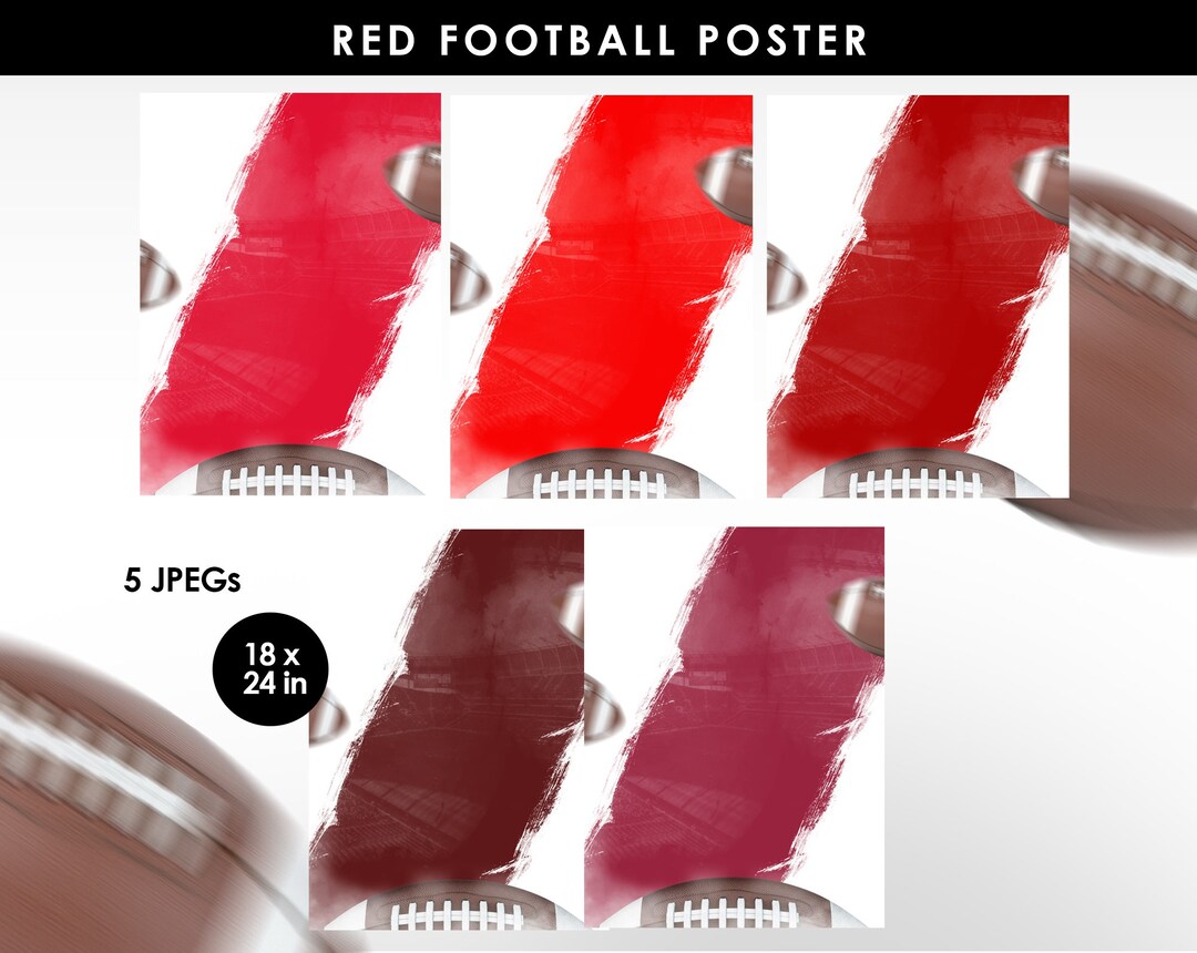 Red Football Background Poster Digital Football Wallpaper 18 X 24 Inch - Etsy
