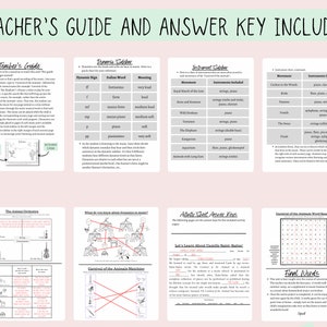 May include: A colorful printable worksheet for teaching music with a focus on dynamics, instruments, and animal orchestras. The worksheet includes a word search, matching activity, and a section on Camille Saint-Sa&euml;ns.