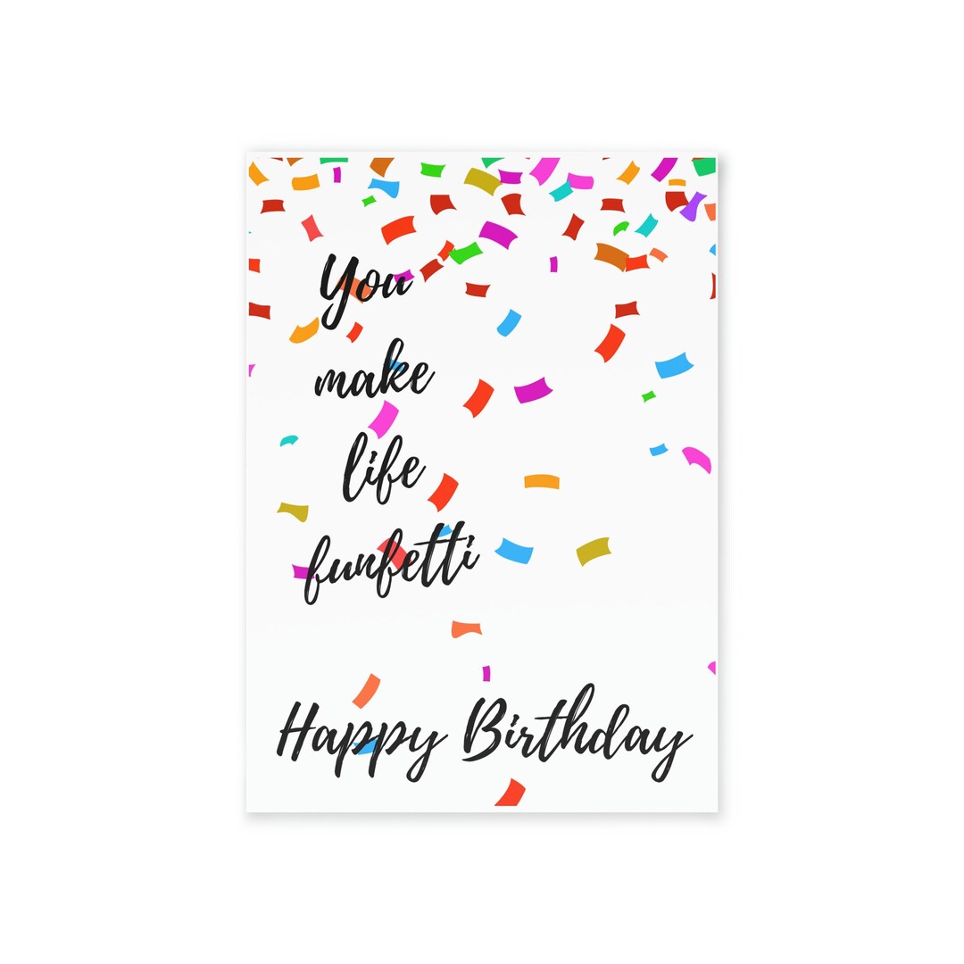 Funfetti Birthday Card Etsy
