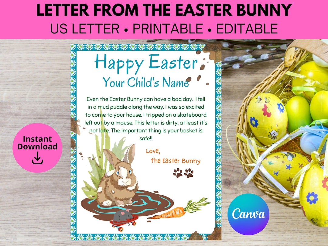Letter From the Easter Bunny Printable - Etsy