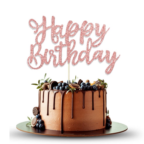 Set Di 10 Topper Per Torta Glitterati, Topper Per Cupcake Con Scritta Happy Birthday, Topper Per Torta Fai Da Te, Decorazioni Per Feste Di Compleanno Con Stella Blu, Oro E Argento E
