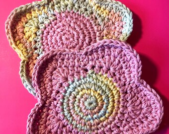 かぎ針編みの花のコースター5枚セット 手作り - Etsy 日本