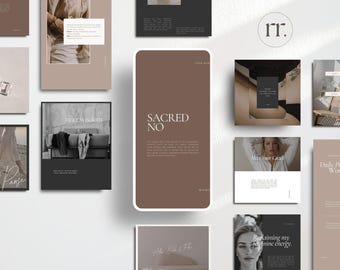 Feminine Energy Coach Instagram Templates, Women's Wellness Canva Posts