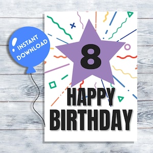6歳の誕生日カード（印刷可能）：お子様への誕生日おめでとう