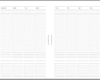 Printable Blank Weekly 2 Pages (WO2P) | Half Letter Planner Agenda ...