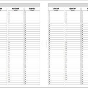 Printable Blank Year on 4 Pages Perpetual Calendar | Half Letter ...
