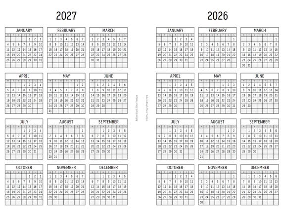 Calendrier De Bureau 2026-2027 - Janvier 2026 à Juin 2027 - Format 20,5x20,5 Cm - Planning Mensuel Avec Espace Notes - Pour Maison, Bureau, École