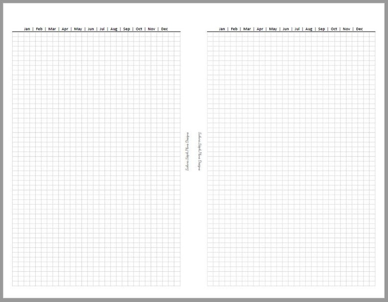 Printable Half Letter Grid Notes Inserts Monthly Header Planner or