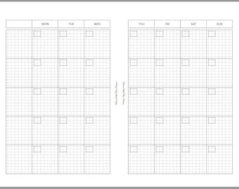 Printable Blank Month on 2 Page (MO2P) | Half Letter Planner Agenda ...