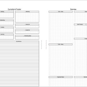 Printable Half Letter Monthly Overview Currently Tracker | Planner or Agenda Inserts