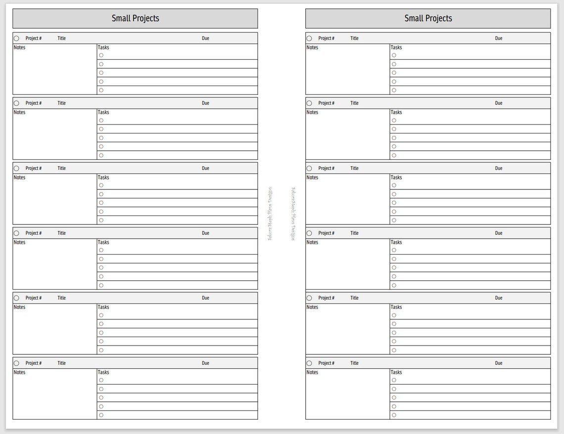 Printable Half Letter | GTD Bundle 2 | Project List, Project Planner ...