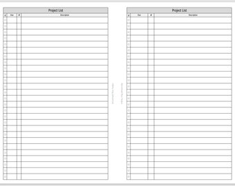Druckbarer Halbbuchstabe | GTD Bundle 2 | Projektliste, Projektplaner für große, mittlere und kleine Projekte | Planer oder Agenda Einsätze