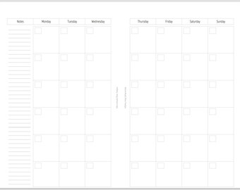 Printable Blank Month on 2 Page (MO2P) | Half Letter Planner Agenda ...
