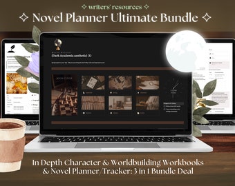 3-1 WRITER'S BUNDLE; Worldbuilding, Character Writing, Novel Planner; Notion Writing Template; Digital Writing Planner; Digital Workbook