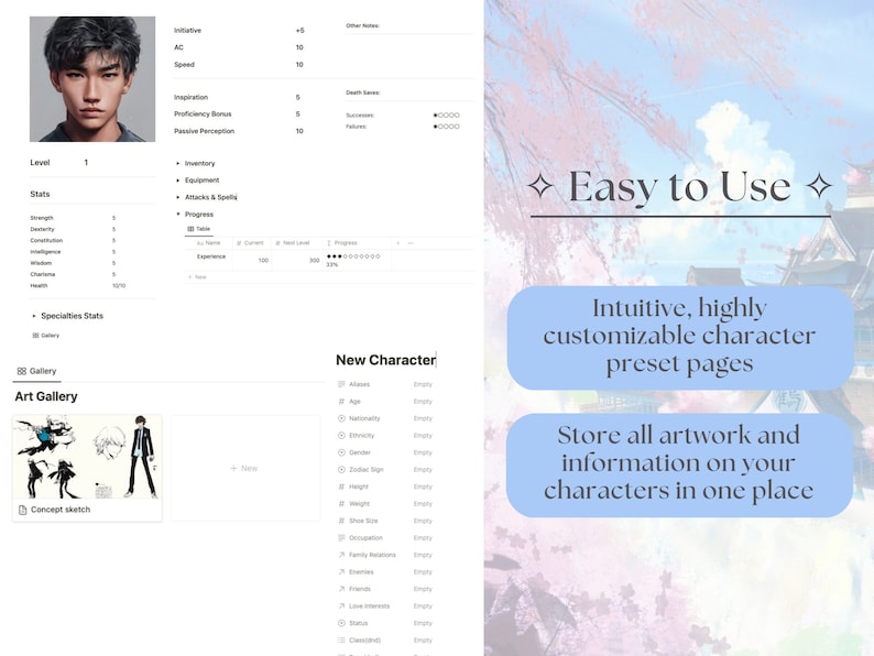 Character Customization Page OC Gallery | Character Gallery | Original Character Design | OC ...