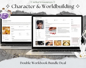 Character & Worldbuilding Workbook BUNDLE; Notion Writing Template; Digital Writing Planner; Digital Workbook; Character and World Creator