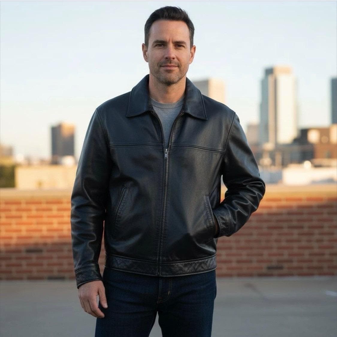 Roundtree and Yorke Leather Jacket - Etsy