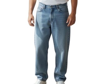 Pantalones vaqueros de mezclilla azul claro de pierna recta para hombre Mossimo Supply Co, talla 38x30, de algodón.