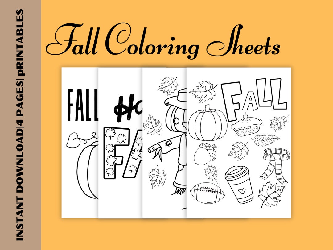 Fall Coloring Sheet Bundles Kids Coloring Pages Coloring - Etsy