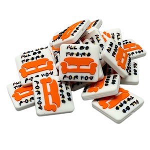 Friends I’ll Be There For You Orange Couch Silicone Focal Bead for Beadable Pens, Stylus, Pencils, Keychains and More