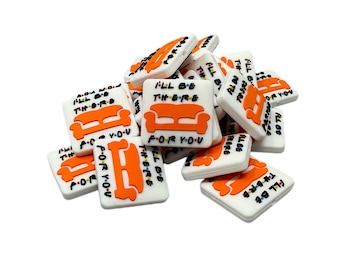 Friends I’ll Be There For You Orange Couch Silicone Focal Bead for Beadable Pens, Stylus, Pencils, Keychains and More