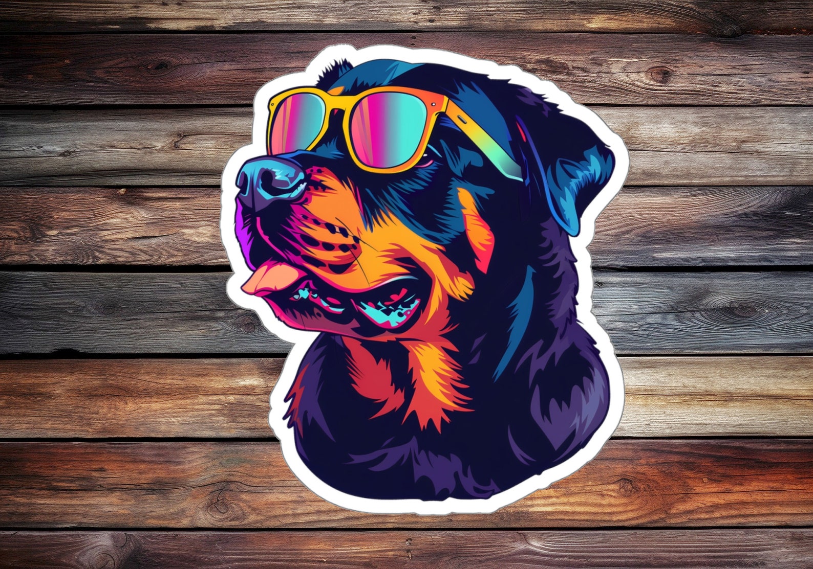 Cool Rottweiler Sticker, Laptop Decal, Dog Breed Art - Etsy
