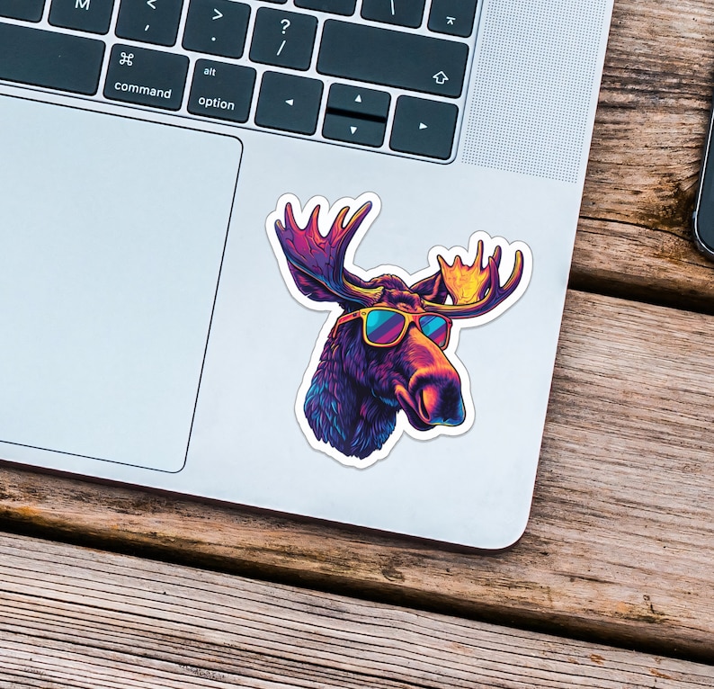Cool Moose Sticker With Sunglasses, Vinyl Decal - Etsy