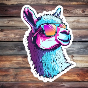 Super Cool Lama Sticker (Animal Sticker, Water Bottle Sticker, Journal Sticker, Laptop Sticker, Custom Sticker)
